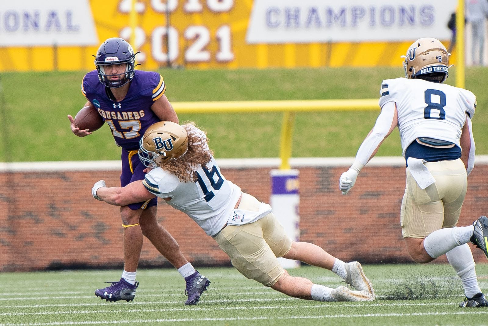 College athletes competing during a game.